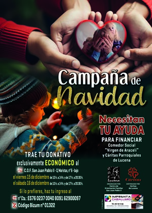 CARTEL CAMPAÑA DE NAVIDAD 2023 cof lucena san juan pablo ii